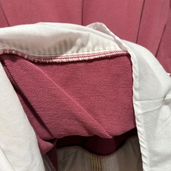 Maeve Anthropologie Layered Tunic Sweatshirt 3X Mixed Media Puff Sleeve Mauve Pi - Picture 11 of 12